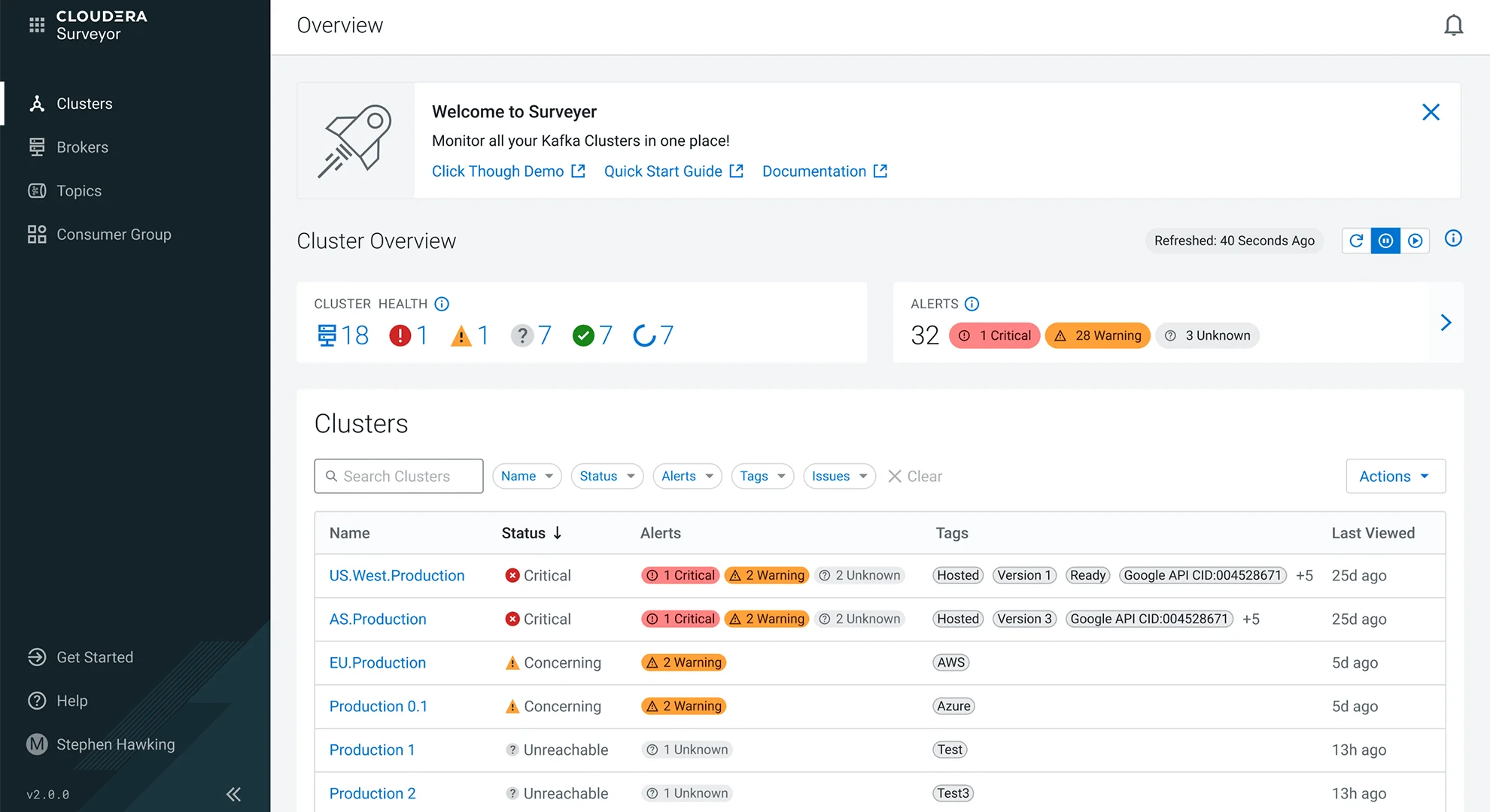 Captura de pantalla del producto Streaming Surveyor