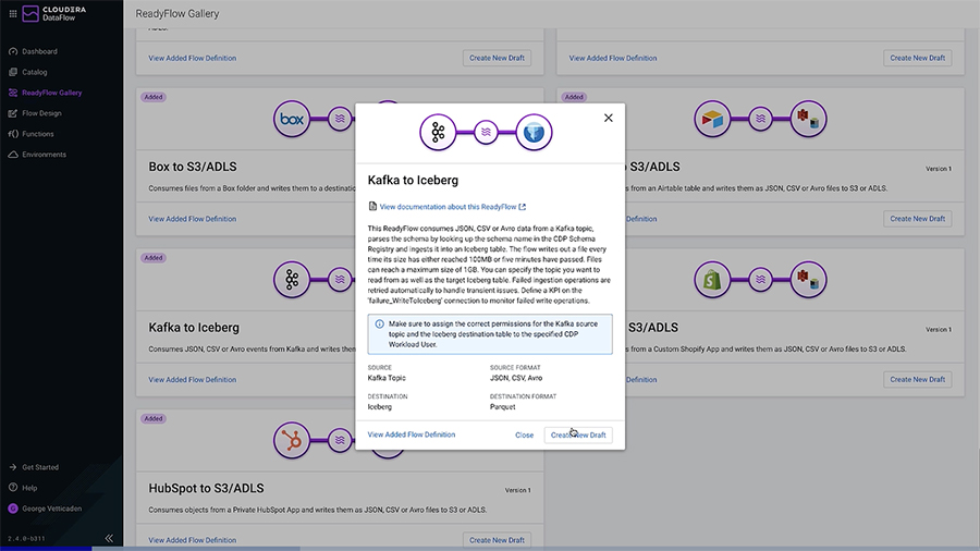 Captura de pantalla del producto DataFlow Designer
